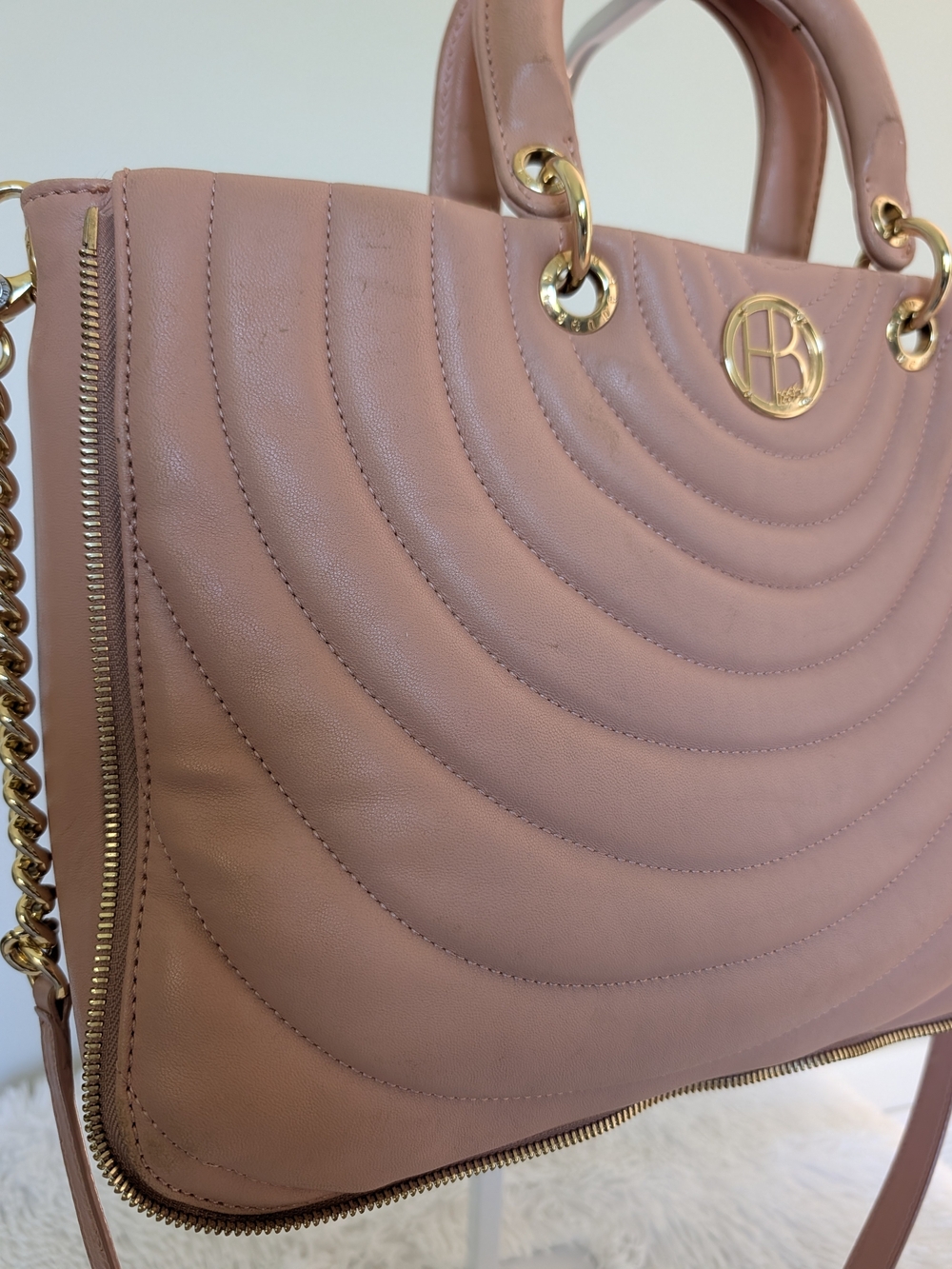 Henri Bendel No. 7 Pink Lambskin Quilted Tote - Picture 2 of 16